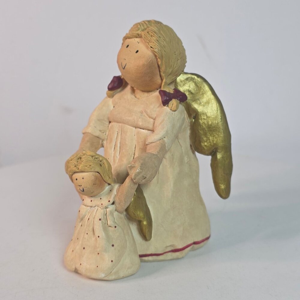 Annekabouke The Angels Of Love Handcrafted Figurine Mother & Daughter Gold Accen